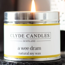 A Wee Dram Candle and Scottish Whisky Miniature Gift Bag