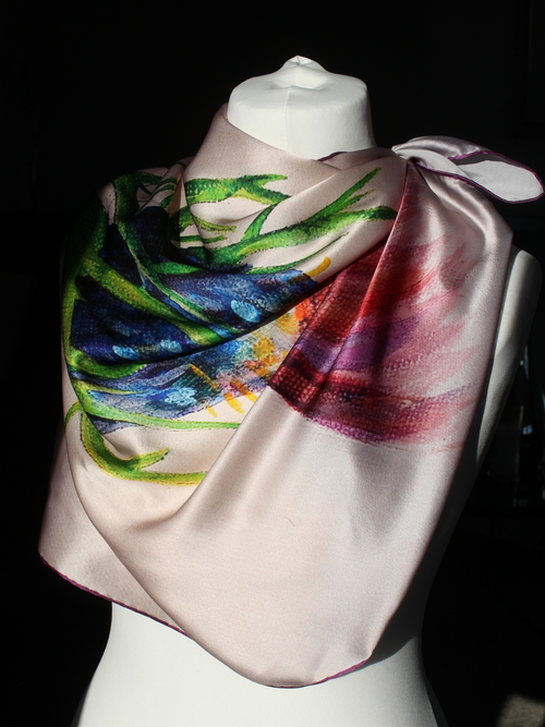 Colour of the Thistle Silk Scarf