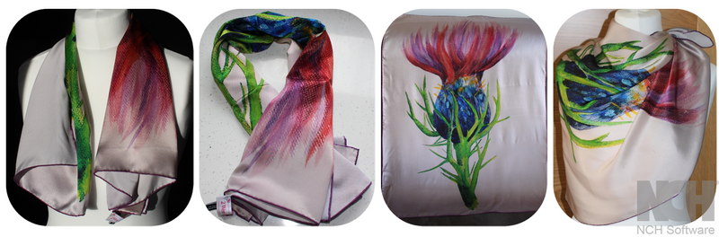 Colour of the Thistle Silk Scarf